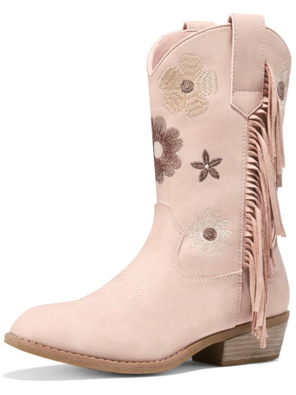 Girls Cowboy Boots Cowgirl Boots with Floral Embroidered Tassel